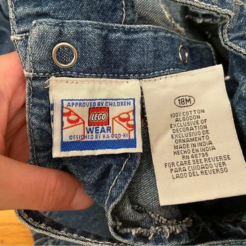 Lego Vintage denim embroidered flower romper